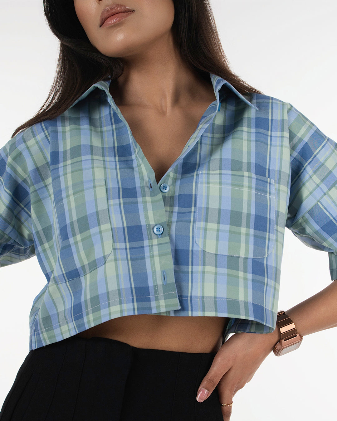 Ghingham Crop Shirt
